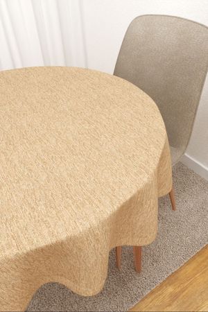 Tischdecke rund in beige